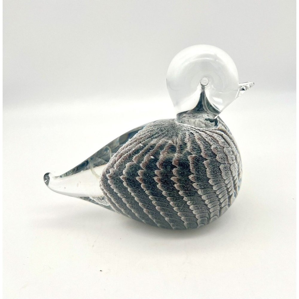 Marcolin Art Glass Duck Bird Paperweight Figurine Signed Ronneby Sweden M501-10 - Picture 2 of 8